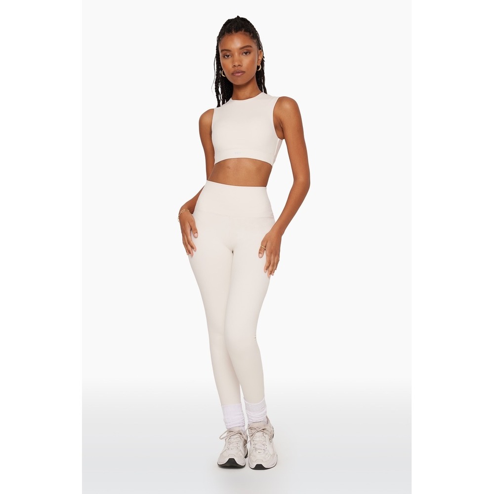 SET Active Luxform Leggings Oat Milk High Waisted Athletic Yoga Pants Womens XS‎